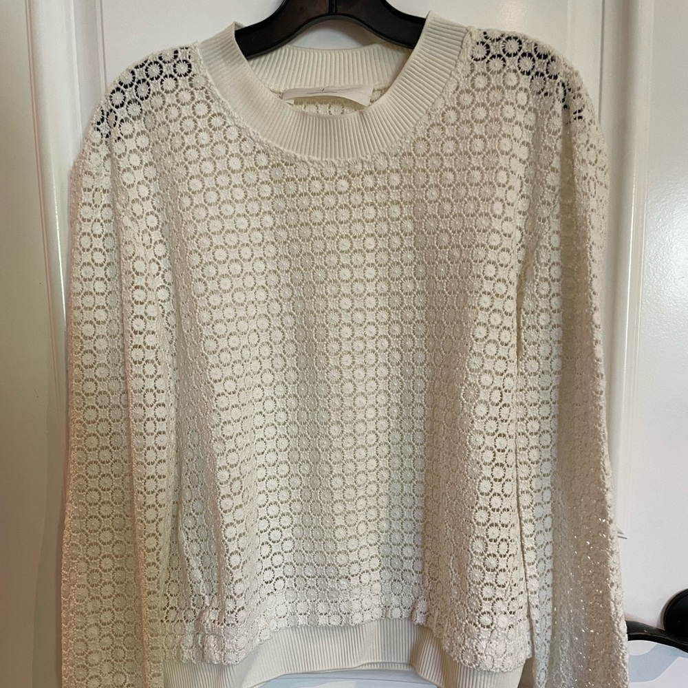 Thakoon Addition White Long-Sleeve Top (Size 2)
